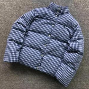 Ralph Lauren Blue Plaid Flannel Puffer