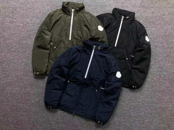 Moncler Black Glossy Cropped Puffer Jacket - view 2