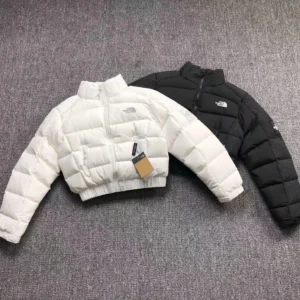 The North Face White Cropped Puffer