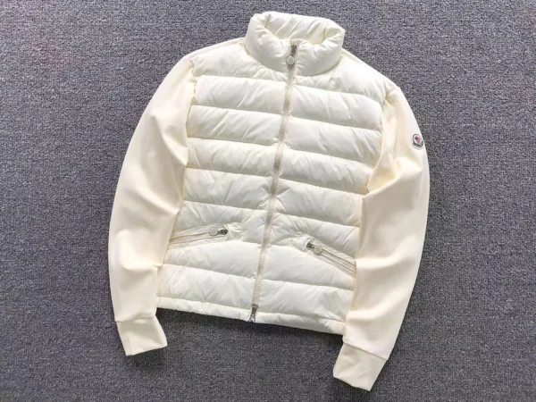 Moncler White Black Knit Sleeve Down Jacket - view 2