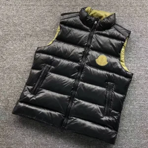 Moncler Black Smiley Patch Puffer Vest