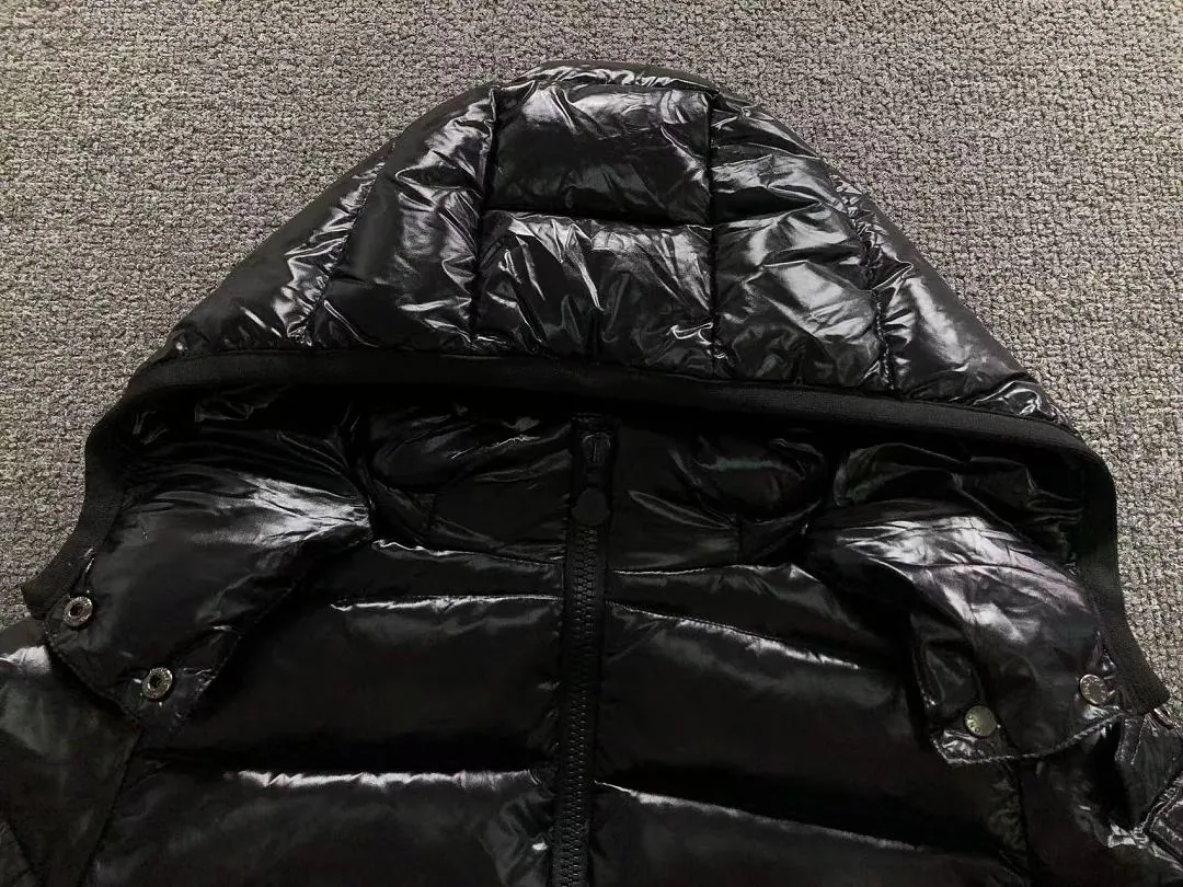 Moncler Black Fur Trim Quilted Puffer