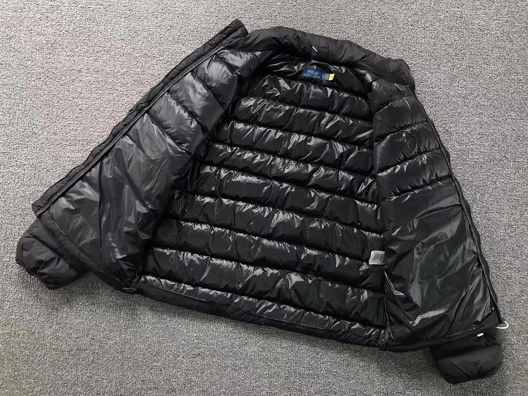 Ralph Lauren Black Glossy Packable Puffer