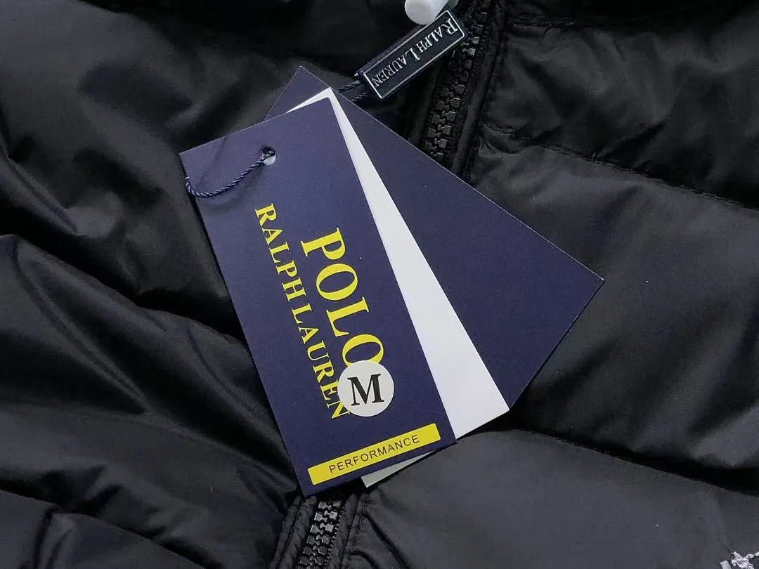 Ralph Lauren Black Glossy Packable Puffer