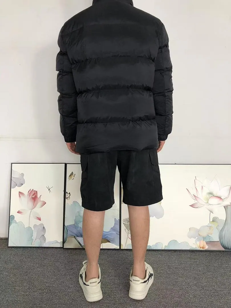 Moncler Black Shiny Cropped Puffer