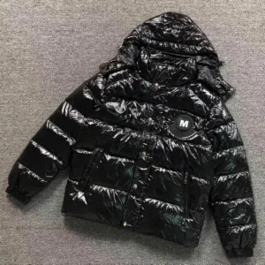 Moncler Black Glossy Hooded Puffer F