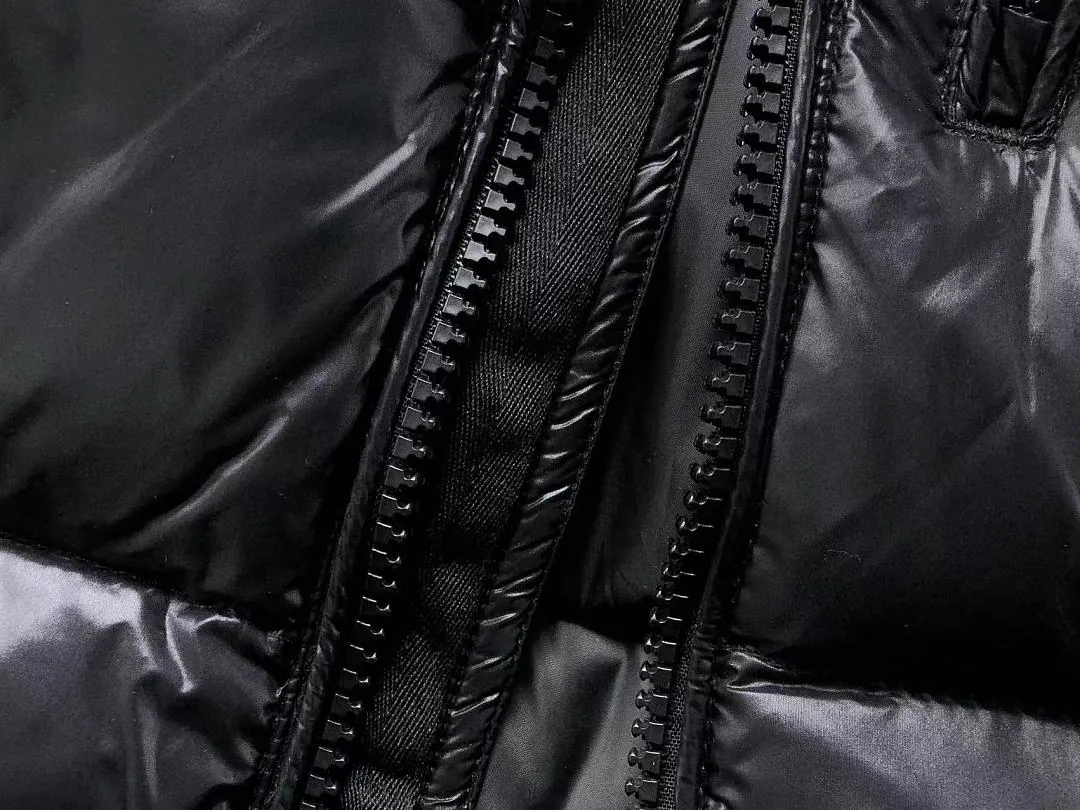 Ralph Lauren Black Glossy Fur Collar Long Puffer