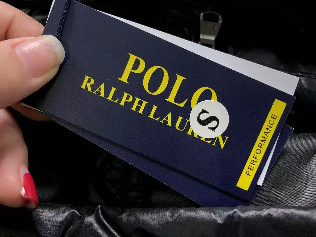 Ralph Lauren Black Glossy Fur Collar Long Puffer