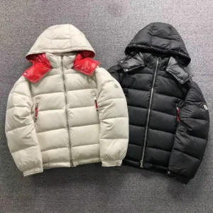 Moncler Black & White Hooded Puffer