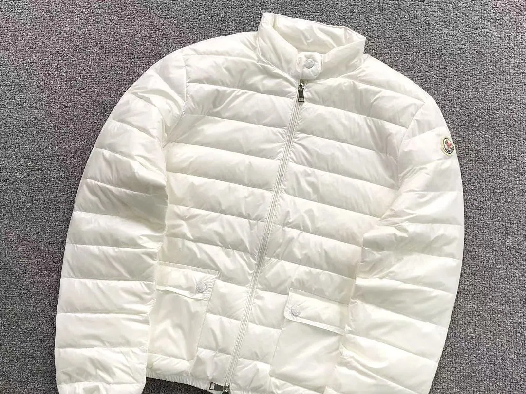 Moncler White Glossy Down Jacket