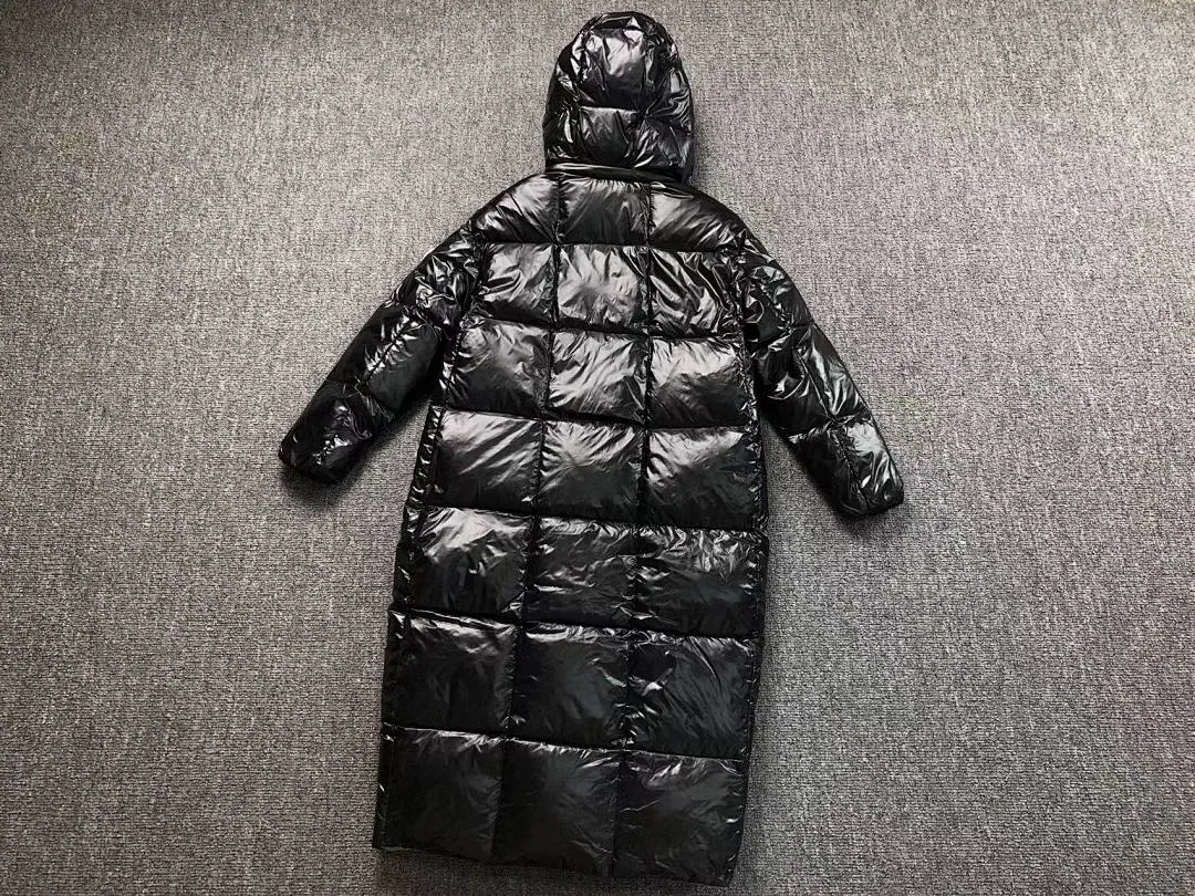 Moncler Black Glossy Maxi Down Coat