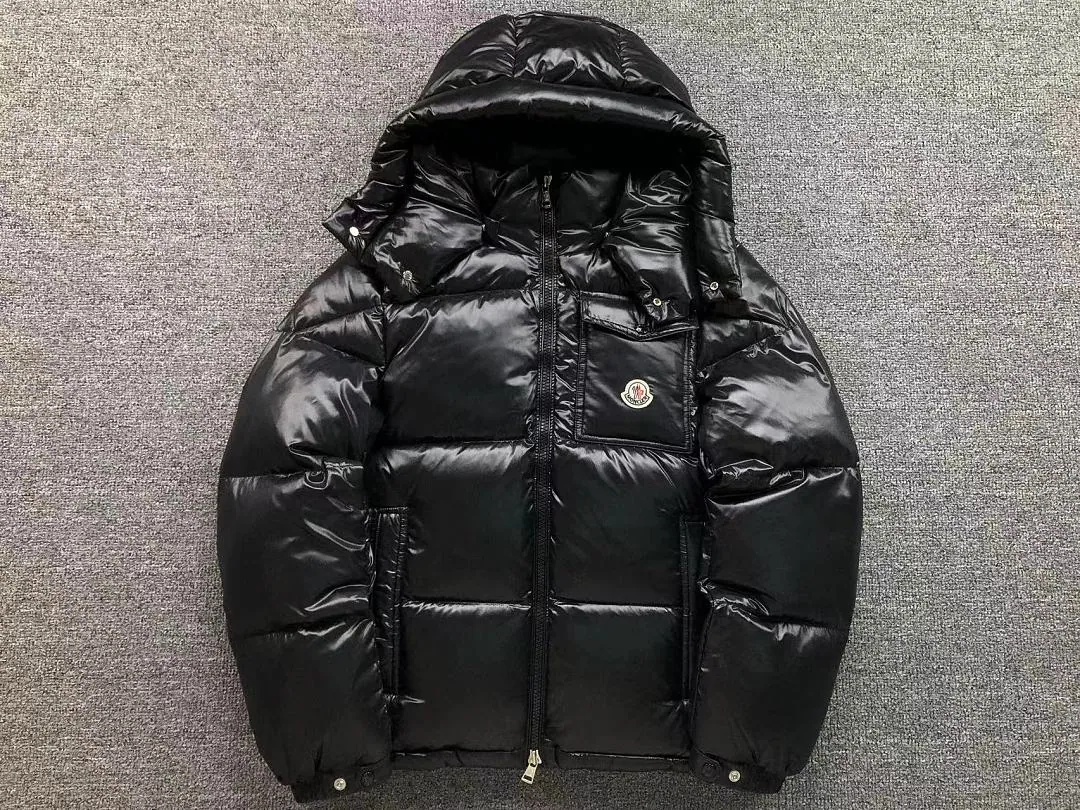 Moncler Black Glossy Hooded Puffer H