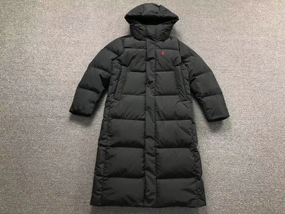 Ralph Lauren Black Glossy Longline Puffer