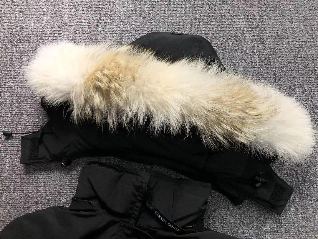 Canada Goose Black White Fur Parka
