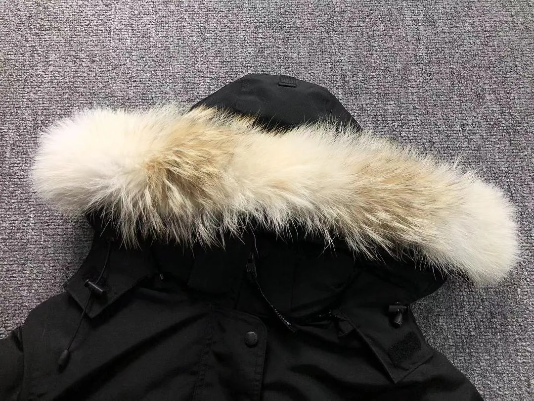 Canada Goose Black White Fur Parka