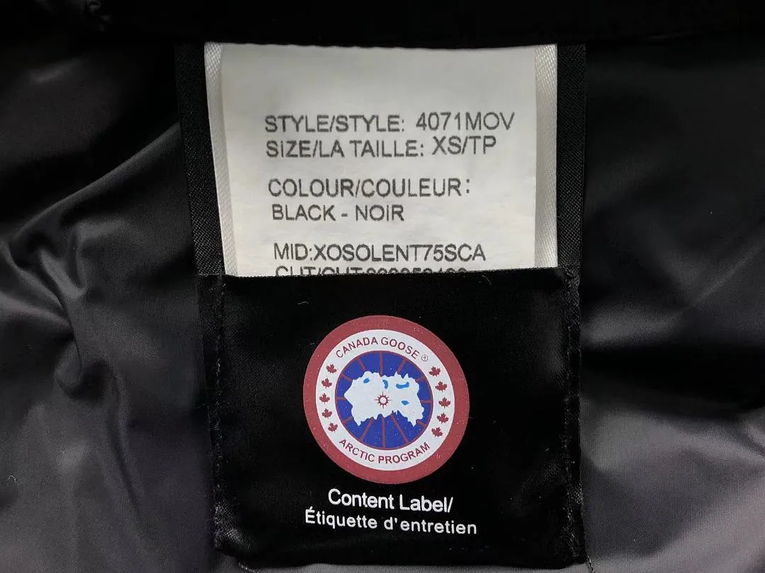 Canada Goose Black Reflective Zip Puffer