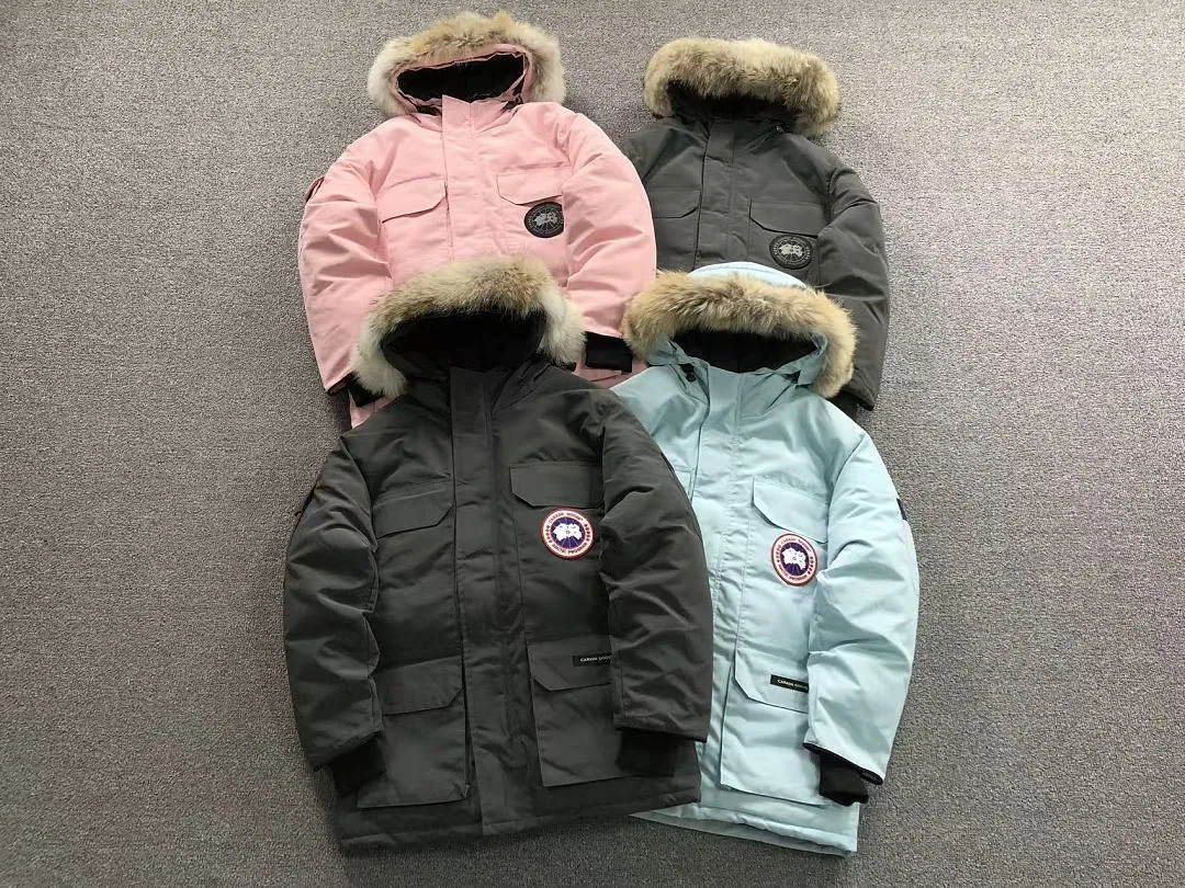 Canada Goose Pink Blue Fur Hood Long Puffer