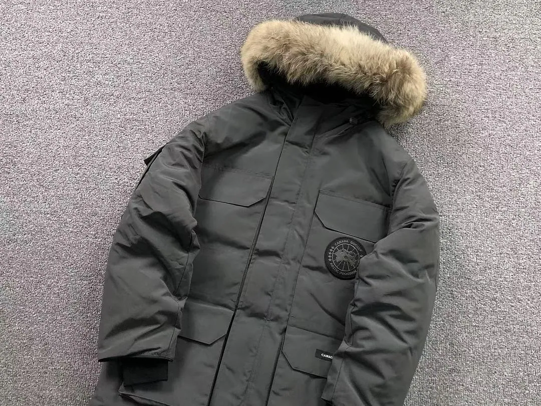 Canada Goose Pink Blue Fur Hood Long Puffer