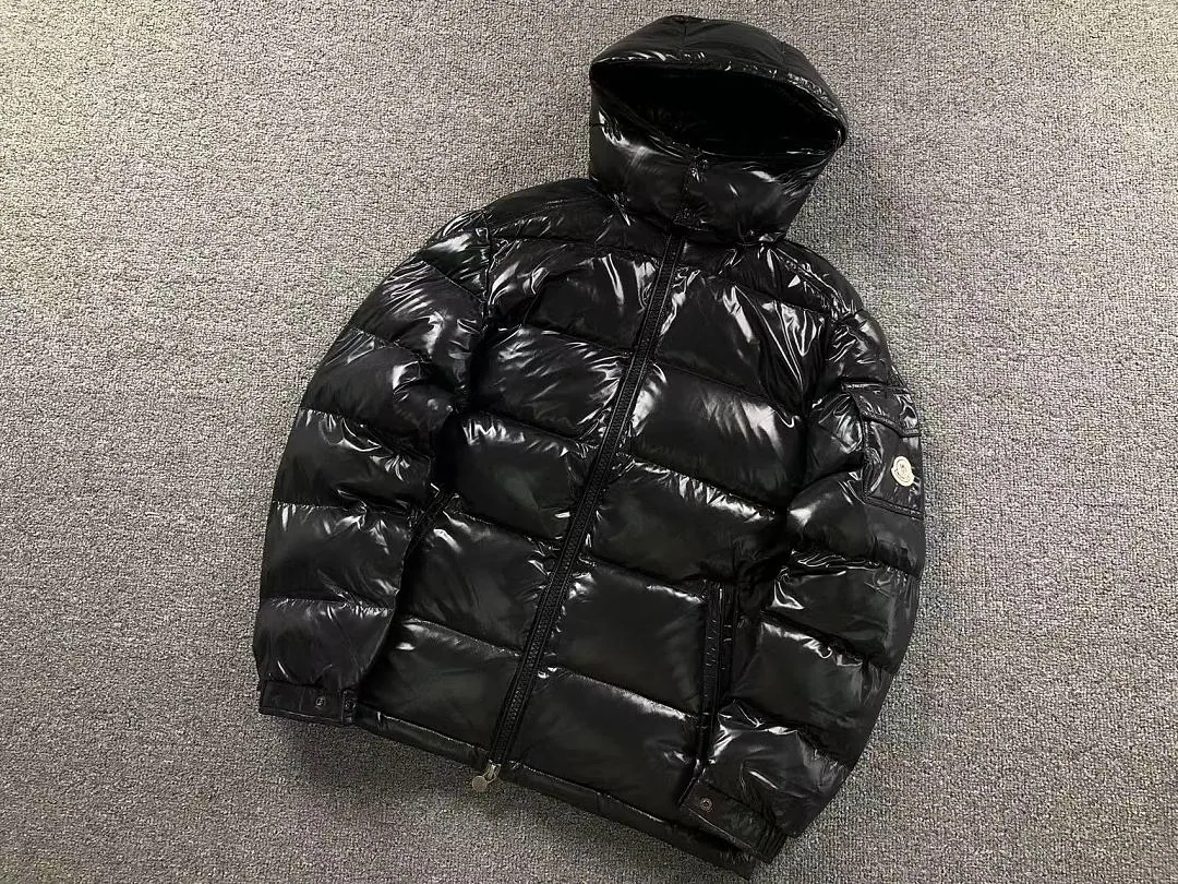 Moncler Grey Glossy Puffer Jacket