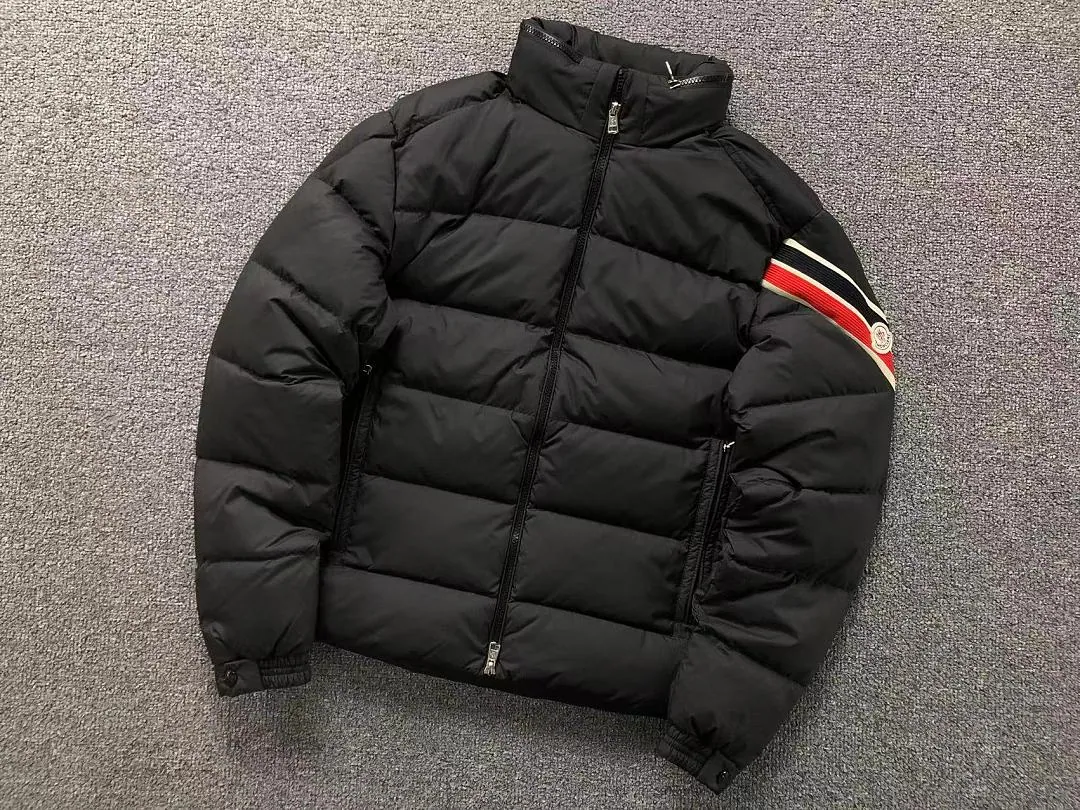 Moncler Black Glossy Crop Puffer
