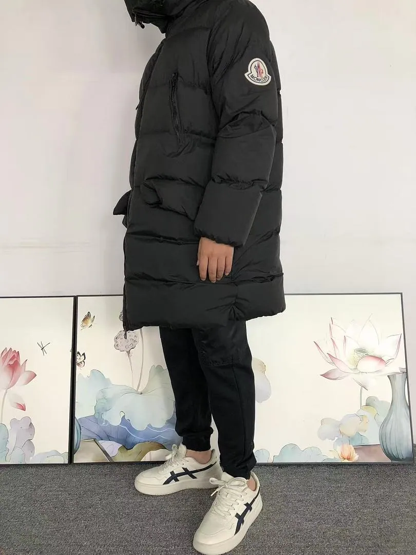 Moncler Black Matte Long Down Coat