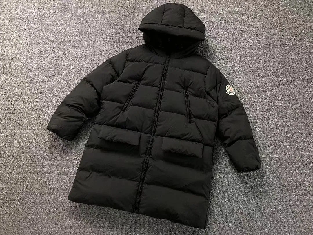Moncler Black Matte Long Down Coat