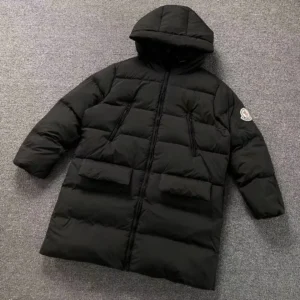 Moncler Black Matte Long Down Coat