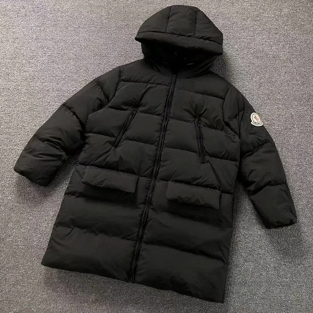 Moncler Black Matte Long Down Coat