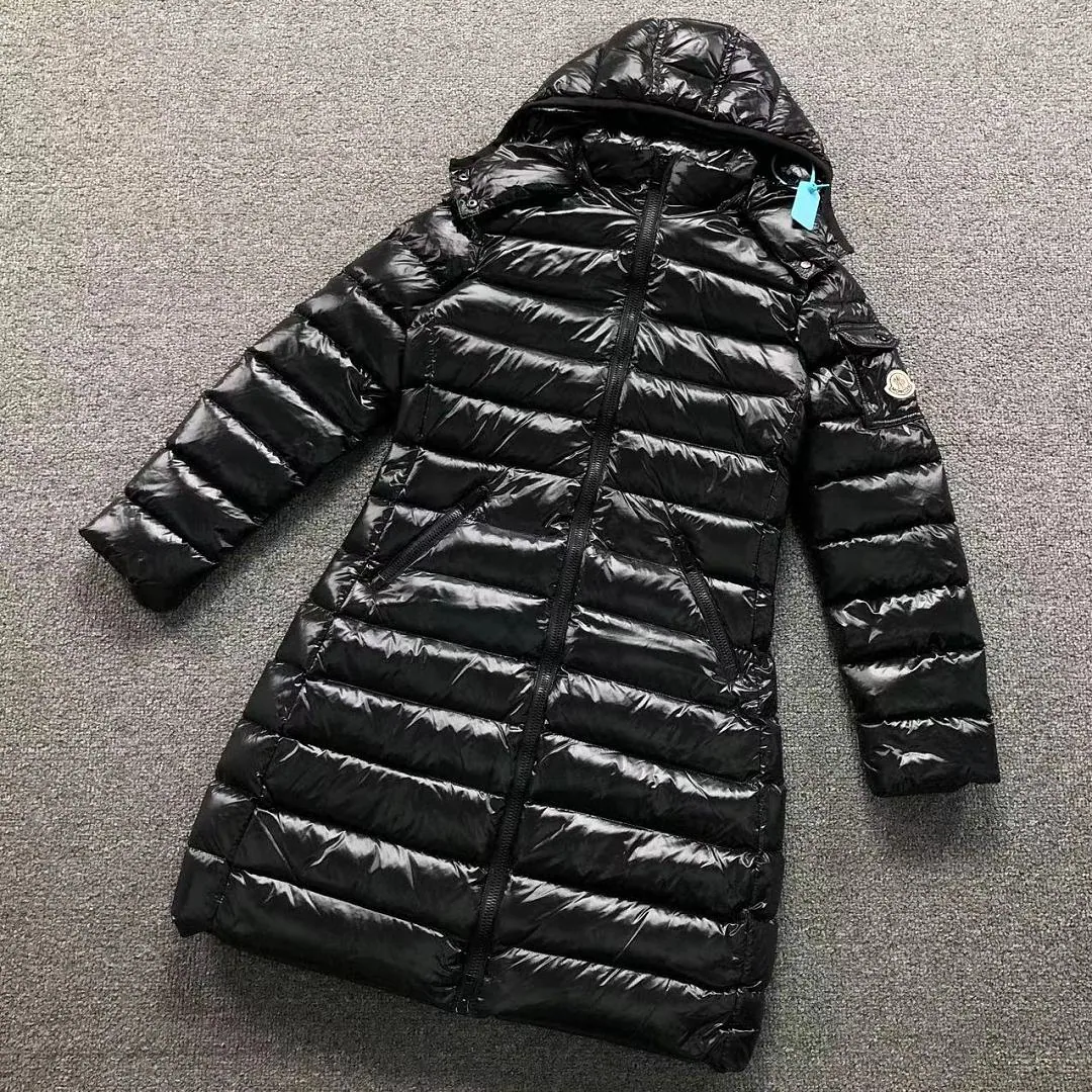 Moncler Black Glossy Long Puffer Coat