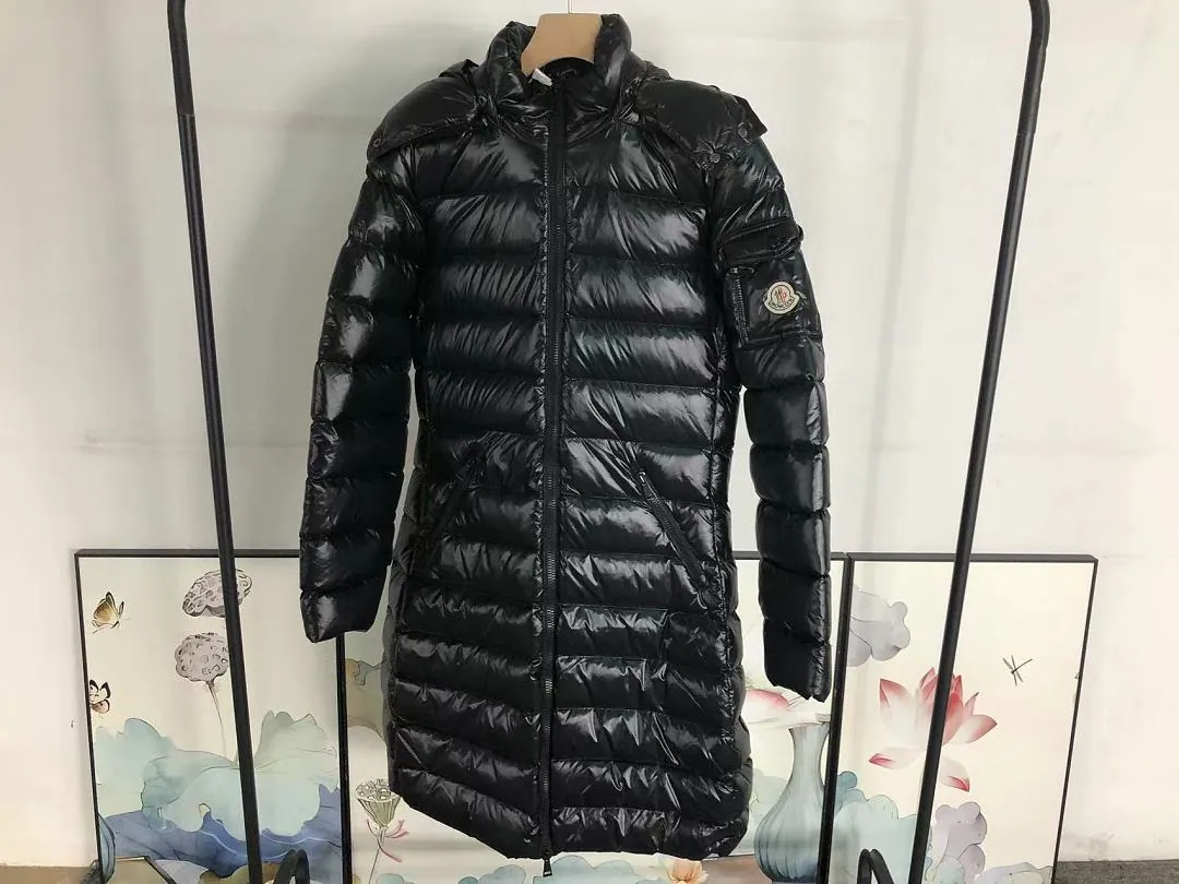 Moncler Black Glossy Long Puffer Coat