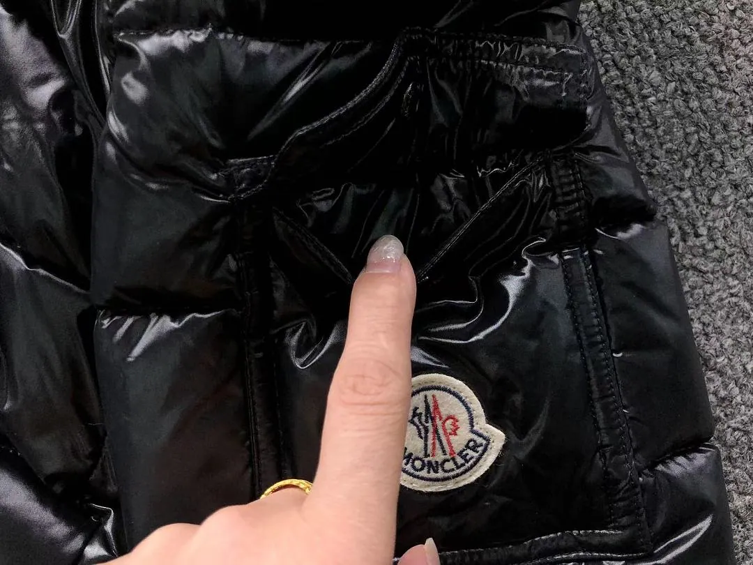 Moncler Black Glossy Long Puffer Coat