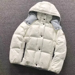 Moncler White Fur Hood Puffer