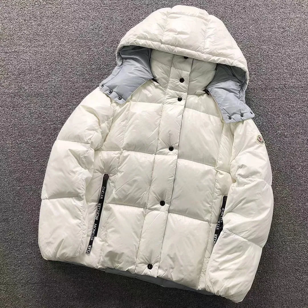 Moncler White Fur Hood Puffer
