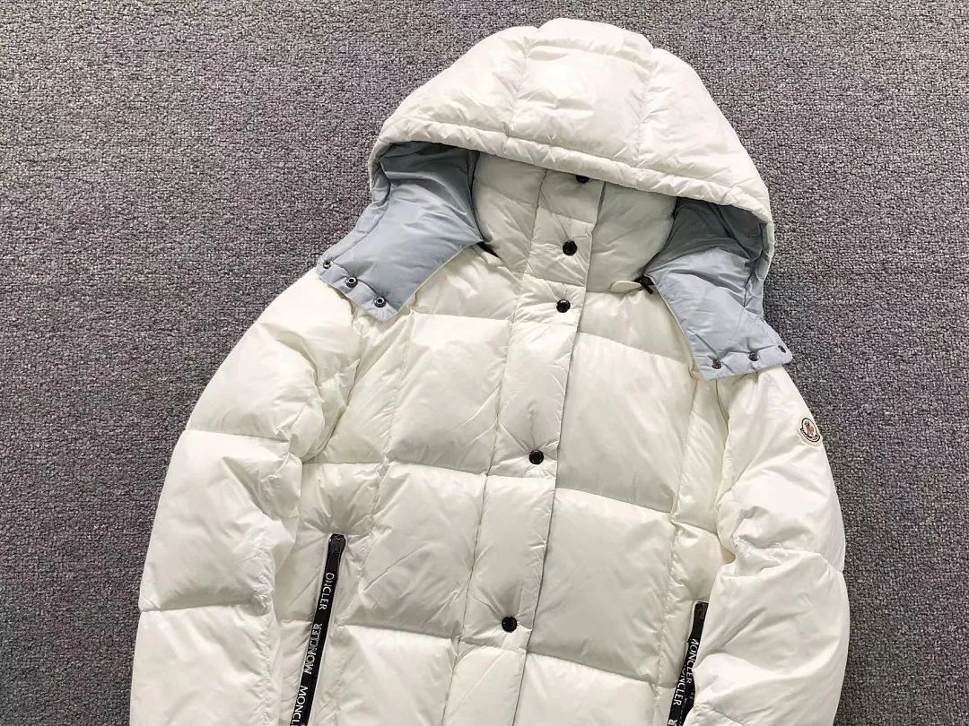 Moncler White Fur Hood Puffer