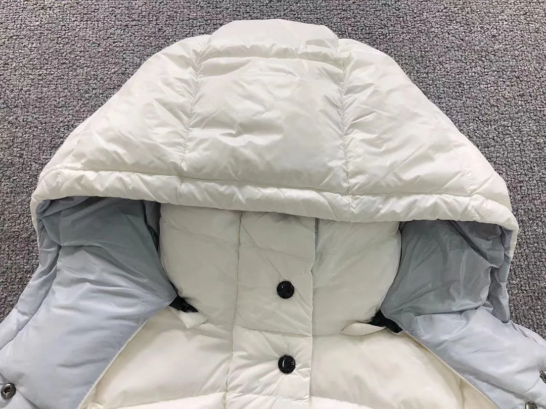 Moncler White Fur Hood Puffer