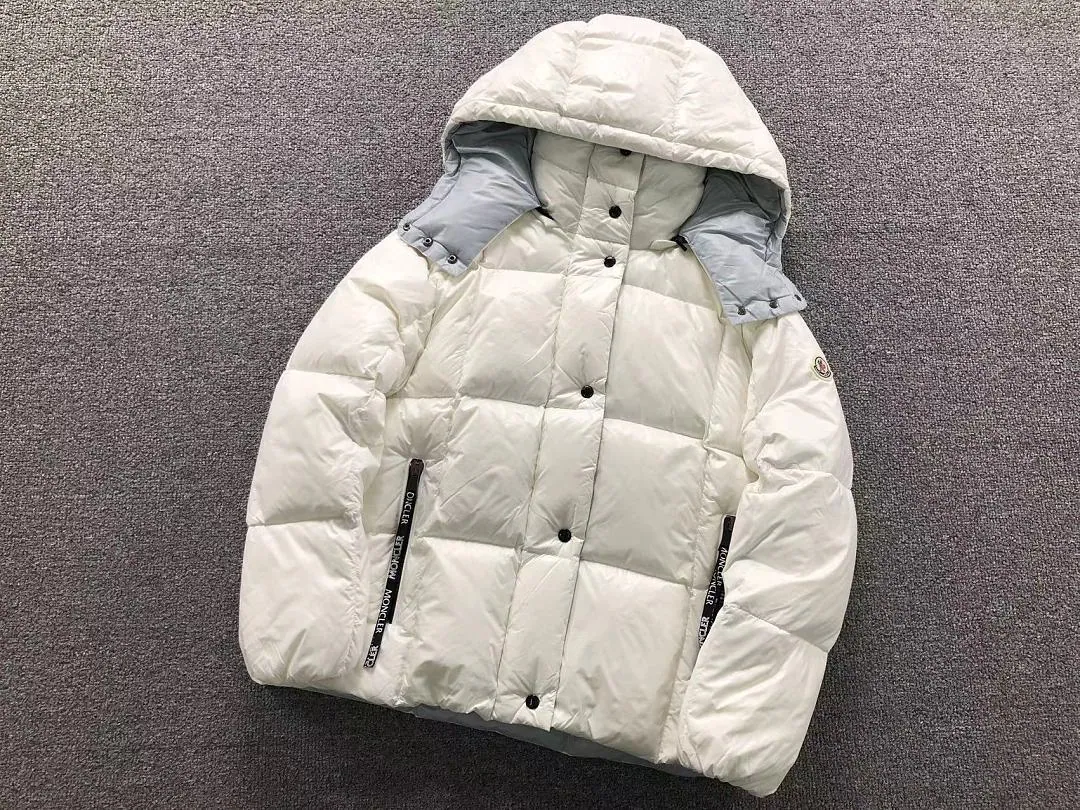 Moncler White Fur Hood Puffer