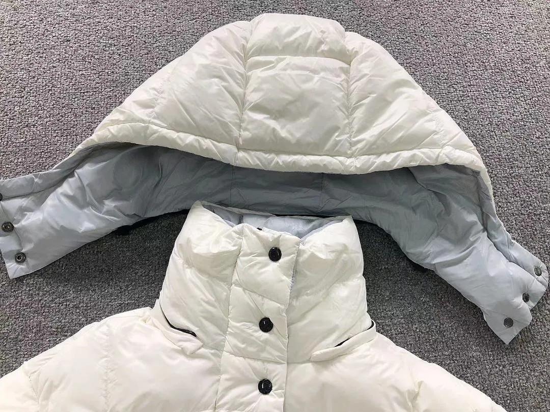 Moncler White Fur Hood Puffer