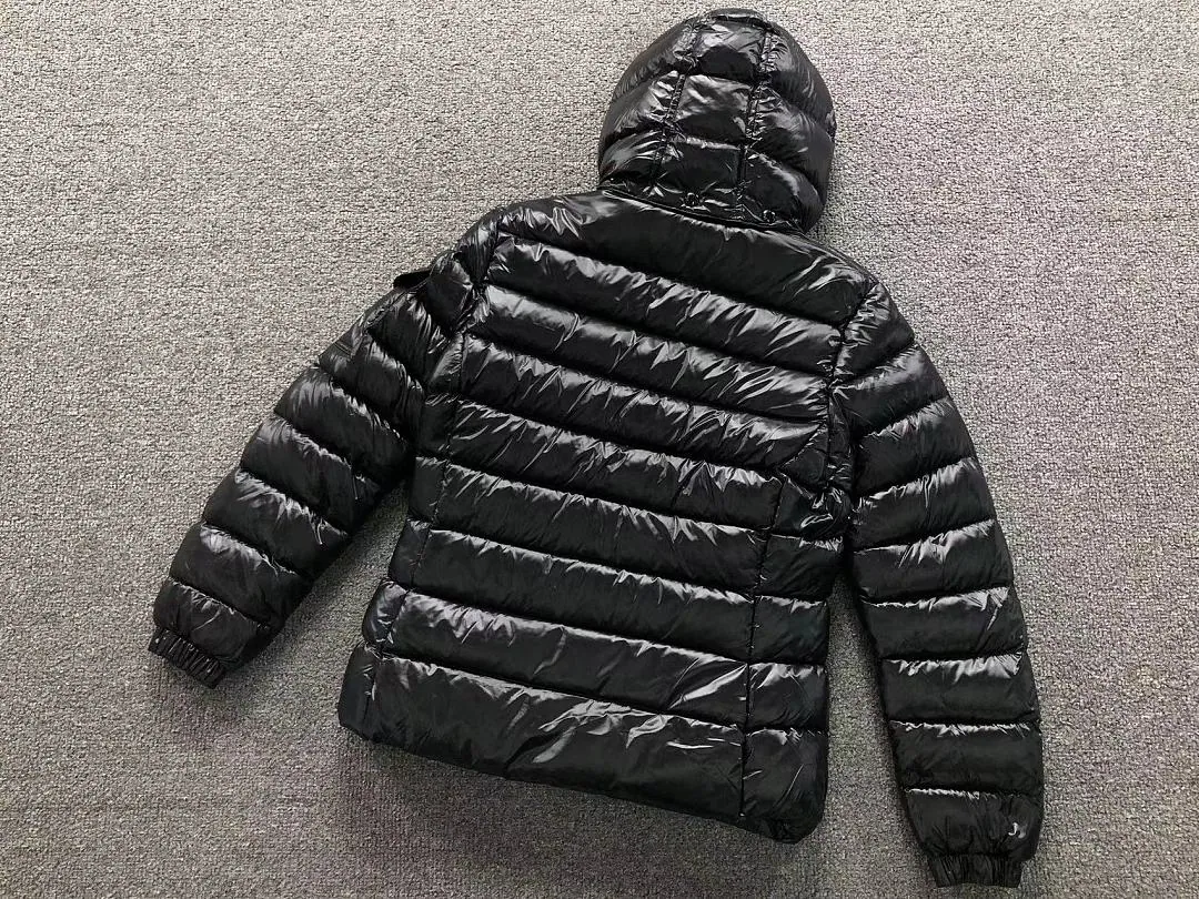 Moncler Black Glossy Hooded Puffer L