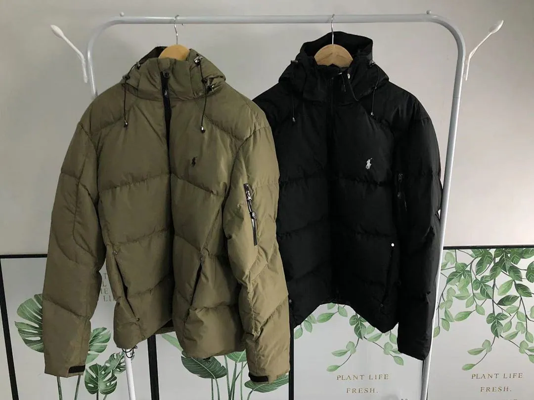 Ralph Lauren Olive Green Longline Puffer