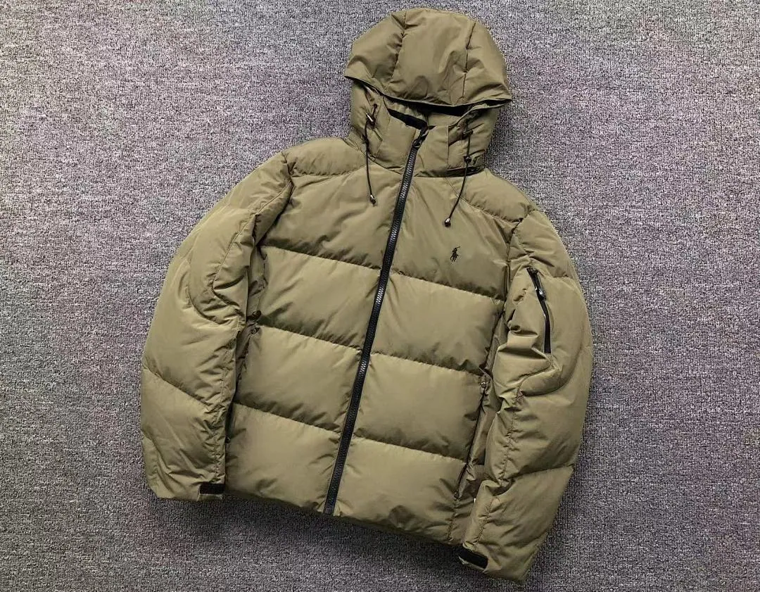 Ralph Lauren Olive Green Longline Puffer