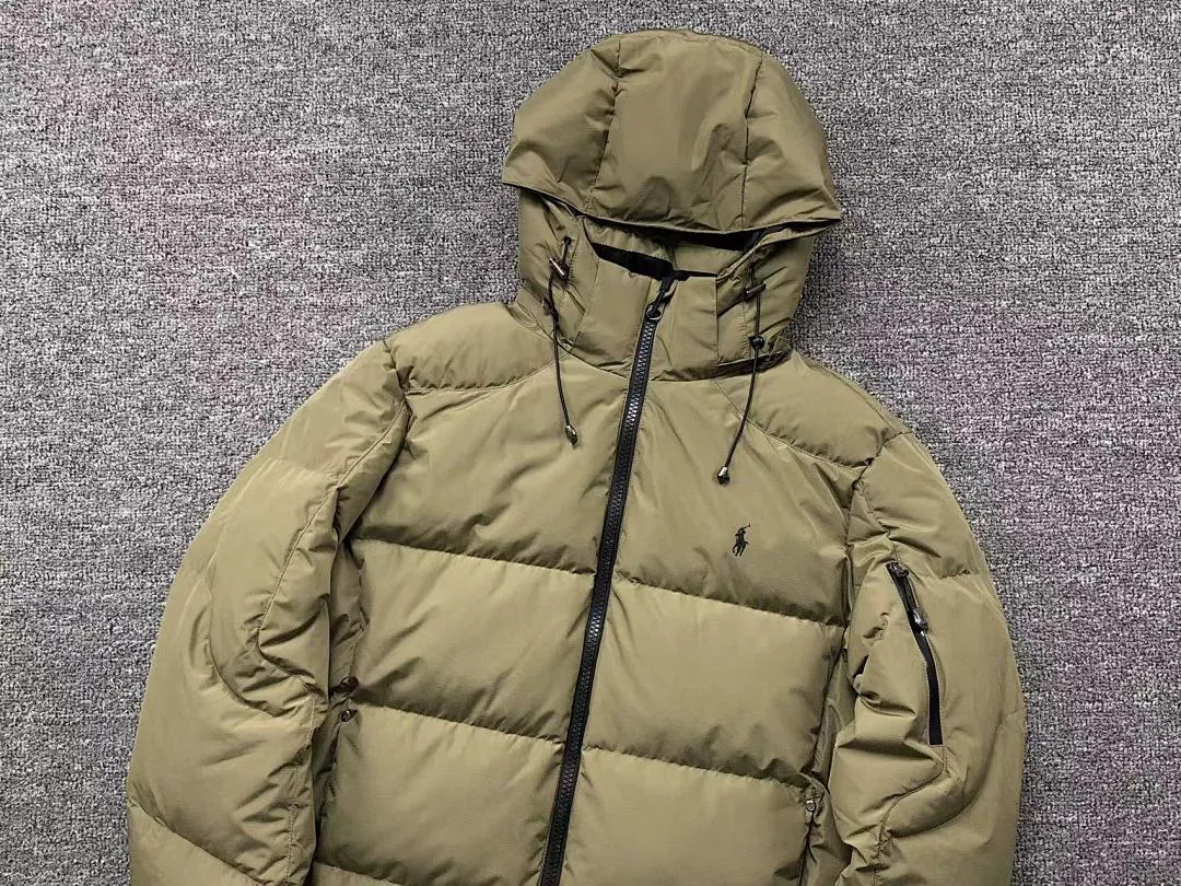Ralph Lauren Olive Green Longline Puffer