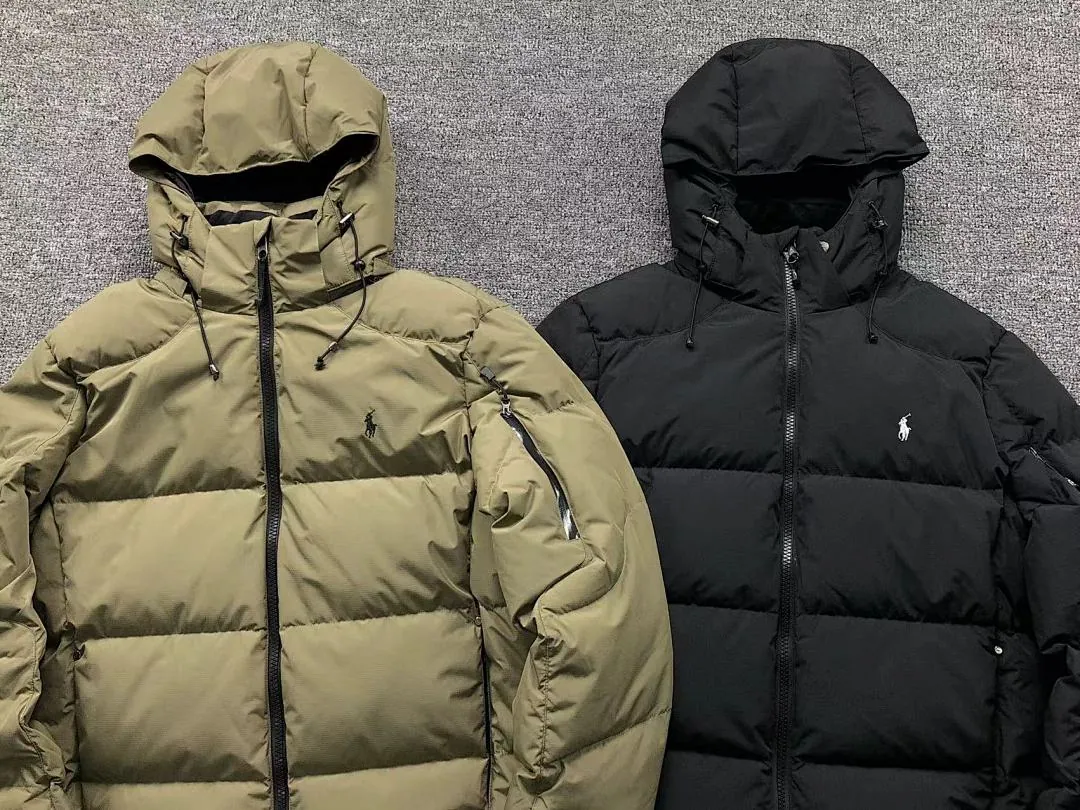 Ralph Lauren Olive Green Longline Puffer
