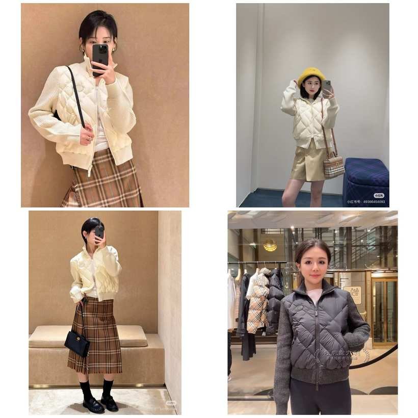 Burberry Check-Stitch Nylon and Wool Jacket for women - Image 8
